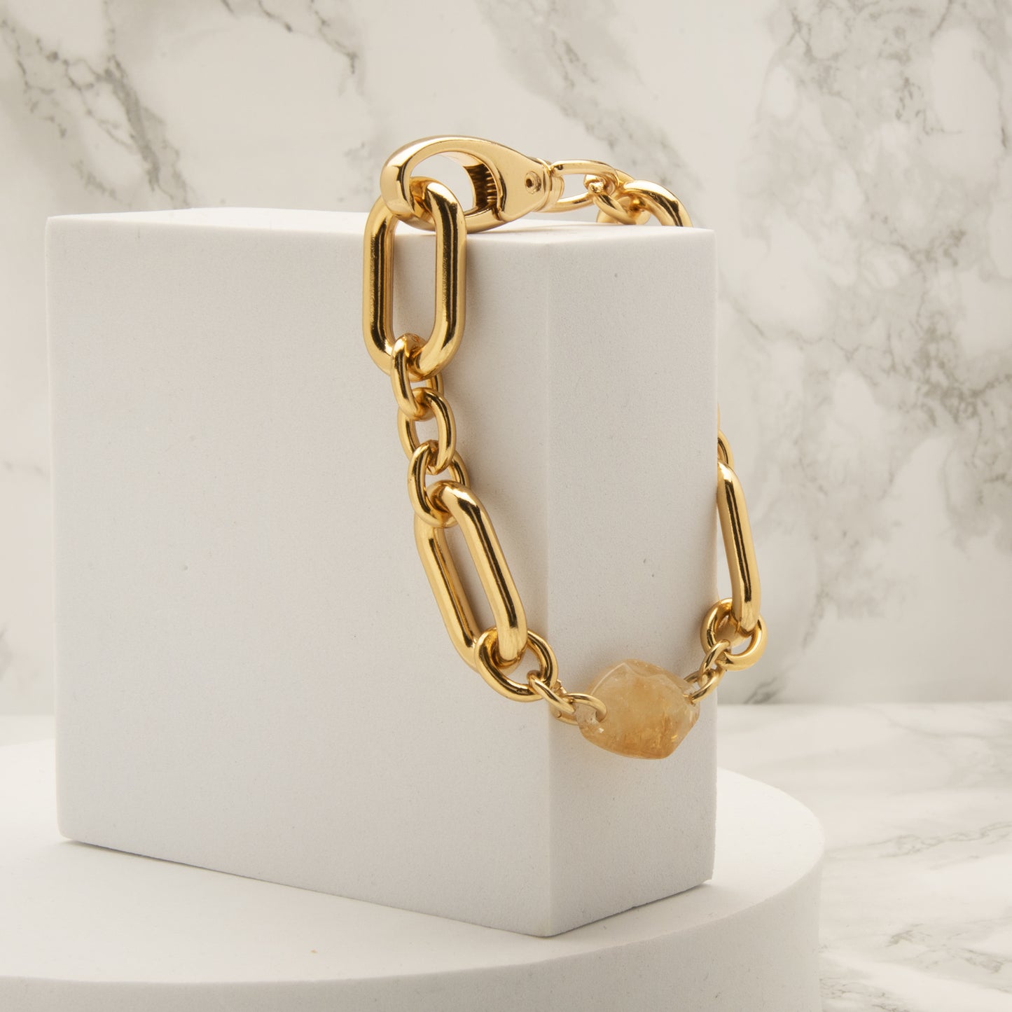 Gold Armband mit Citrin Stein